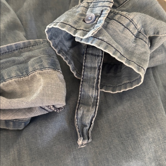 Est 1946 chambray popover zip V-neck roll tab sleeves (flawed) XL - Picture 11 of 11